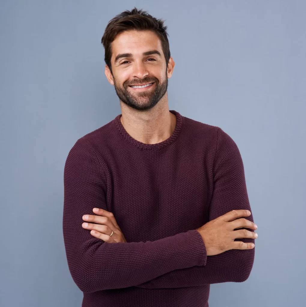 studio shot of a handsome and confident young man utc